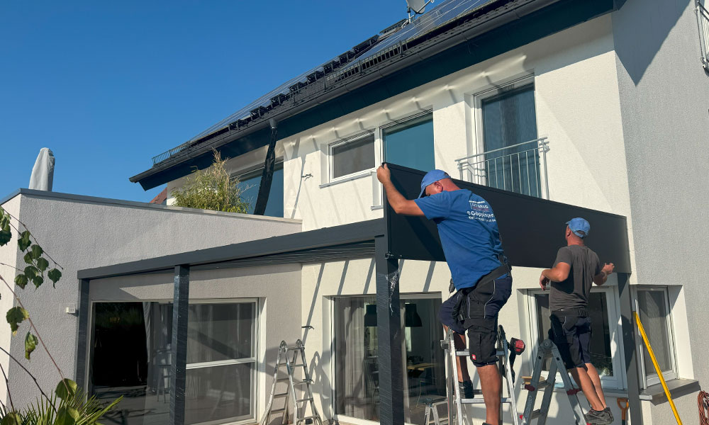 Aufbau einer Terrassenüberdachung
